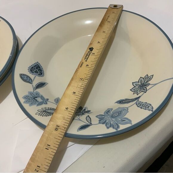 Global Floral Blue By Whole Home dinner Plates 10 1/4” 3 piece G7 - Picture 9 of 9